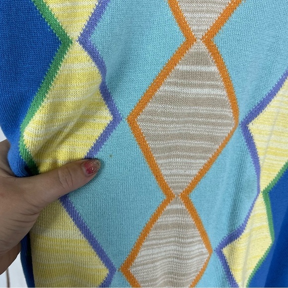 Colorful argyle golf sweater XXL Tricots St. Raphael - Picture 8 of 8